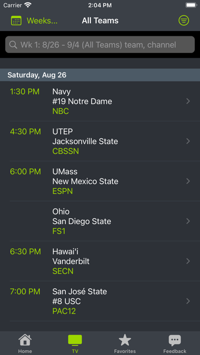 College Football Schedules '23 Screenshot