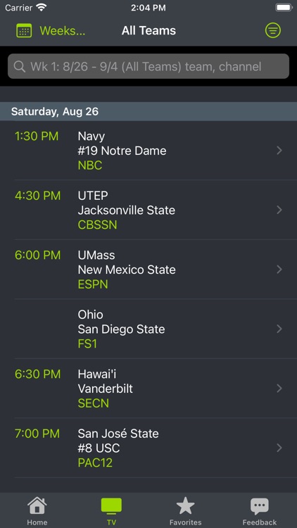 College Football Schedules '23