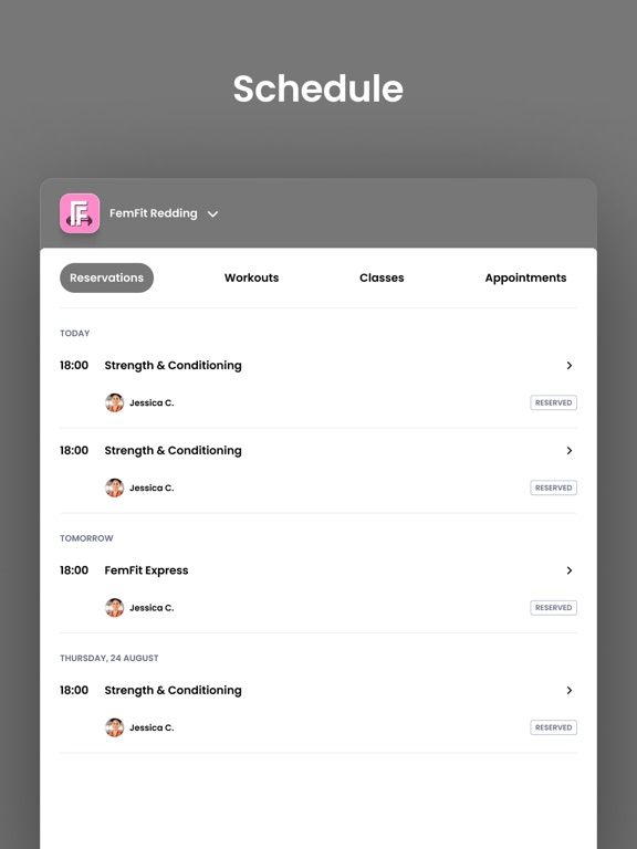 FemFit Redding iPad screenshot 3 - Health & Fitness app