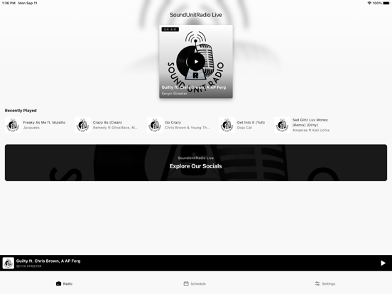 SoundUnitRadio Live iPad screenshot 3 - Music app