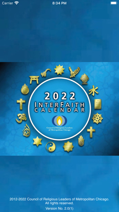 InterFaith Calendar Screenshot