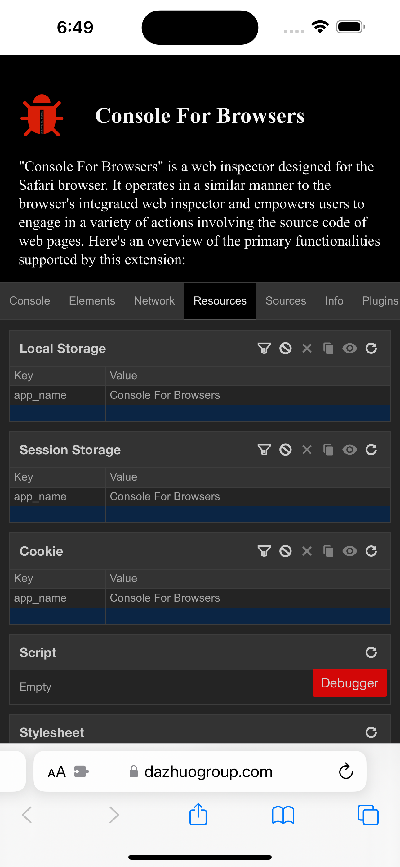 Console For Browsers