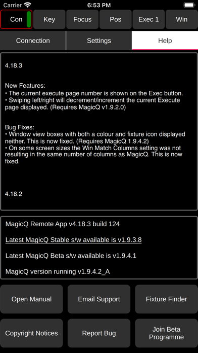 MagicQ Remote Control Screenshot