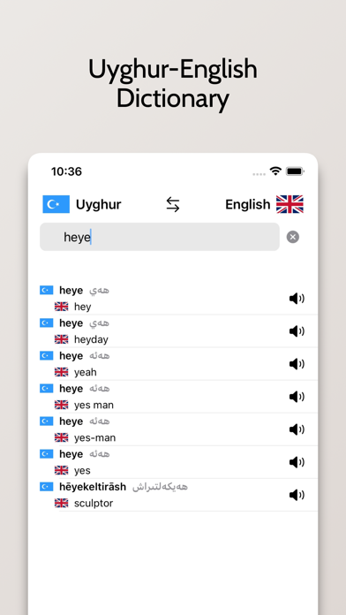 Uyghur-English Dictionary Screenshot