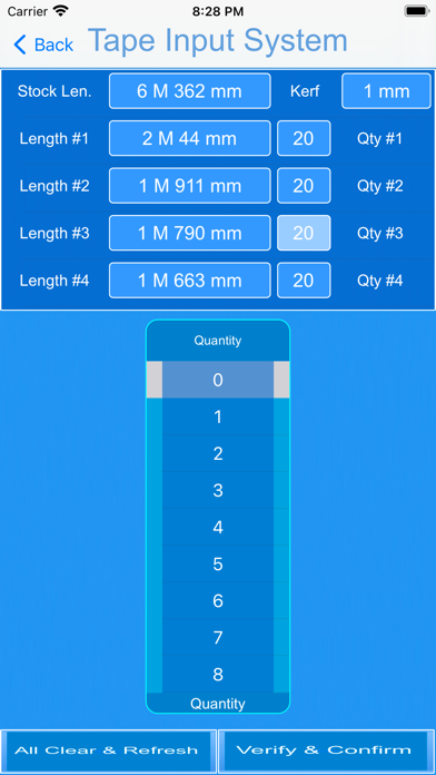 OptiCut Pro Calculator Screenshot