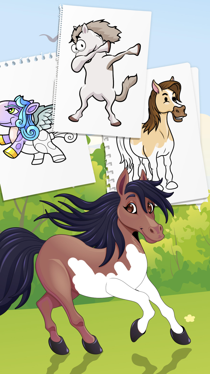 Horses Coloring Book Game