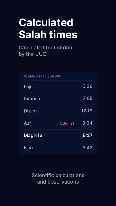 London Salah Timetable Screenshot