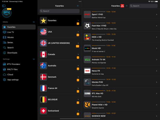 IPTV Streamer Pro iPad app afbeelding 1