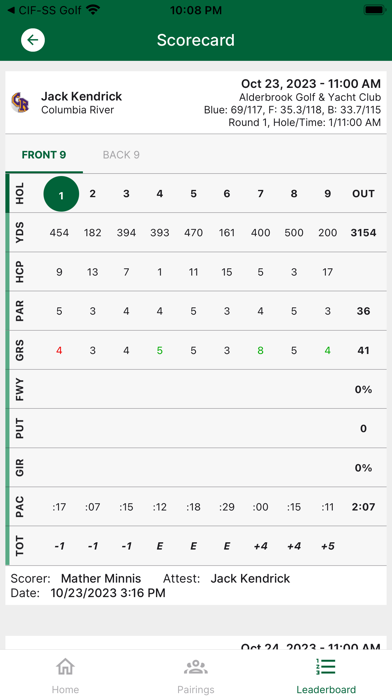 WIAA Golf Screenshot