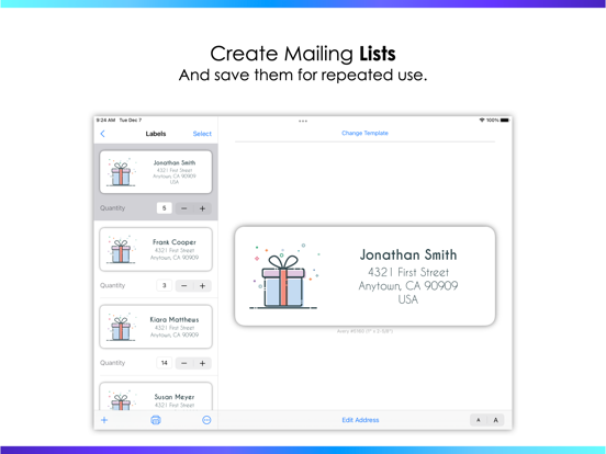 Address Labels by Nobody iPad screenshot 5 - Productivity app