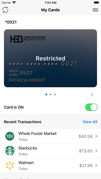 Home State Bank Card Secure Screenshot