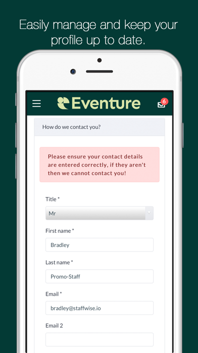 Eventure Staffing Screenshot