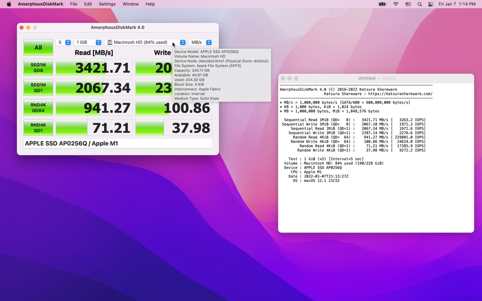 #1. AmorphousDiskMark (macOS) 由: Katsura Shareware