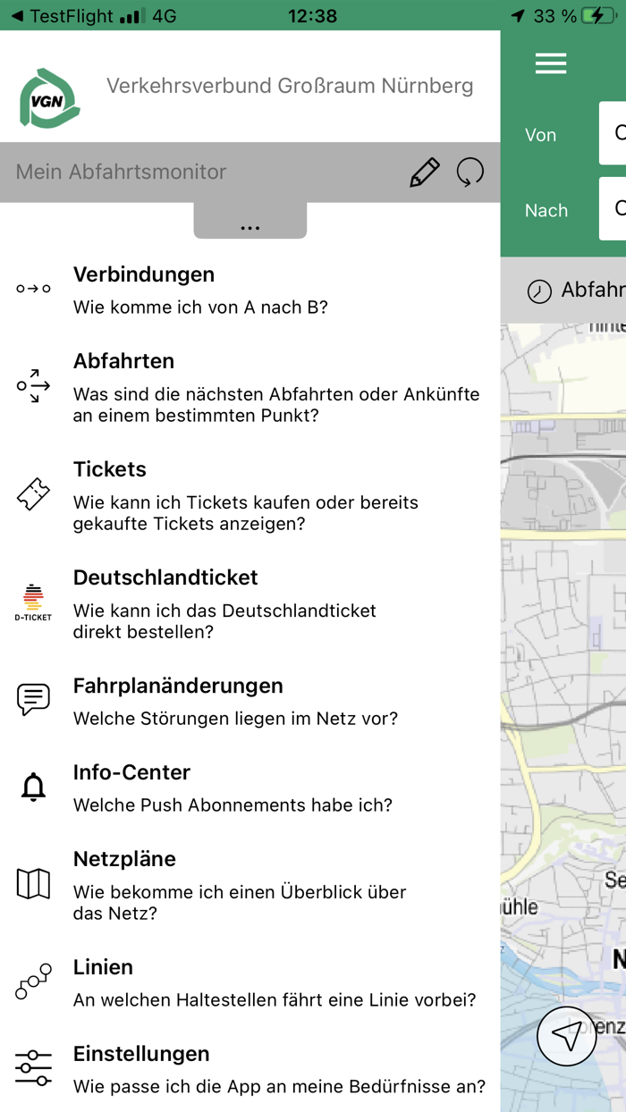 VGN Fahrplan and Tickets