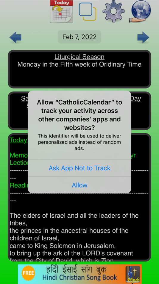 Catholic Liturgical Calendar - 15.2.1 - (iOS)