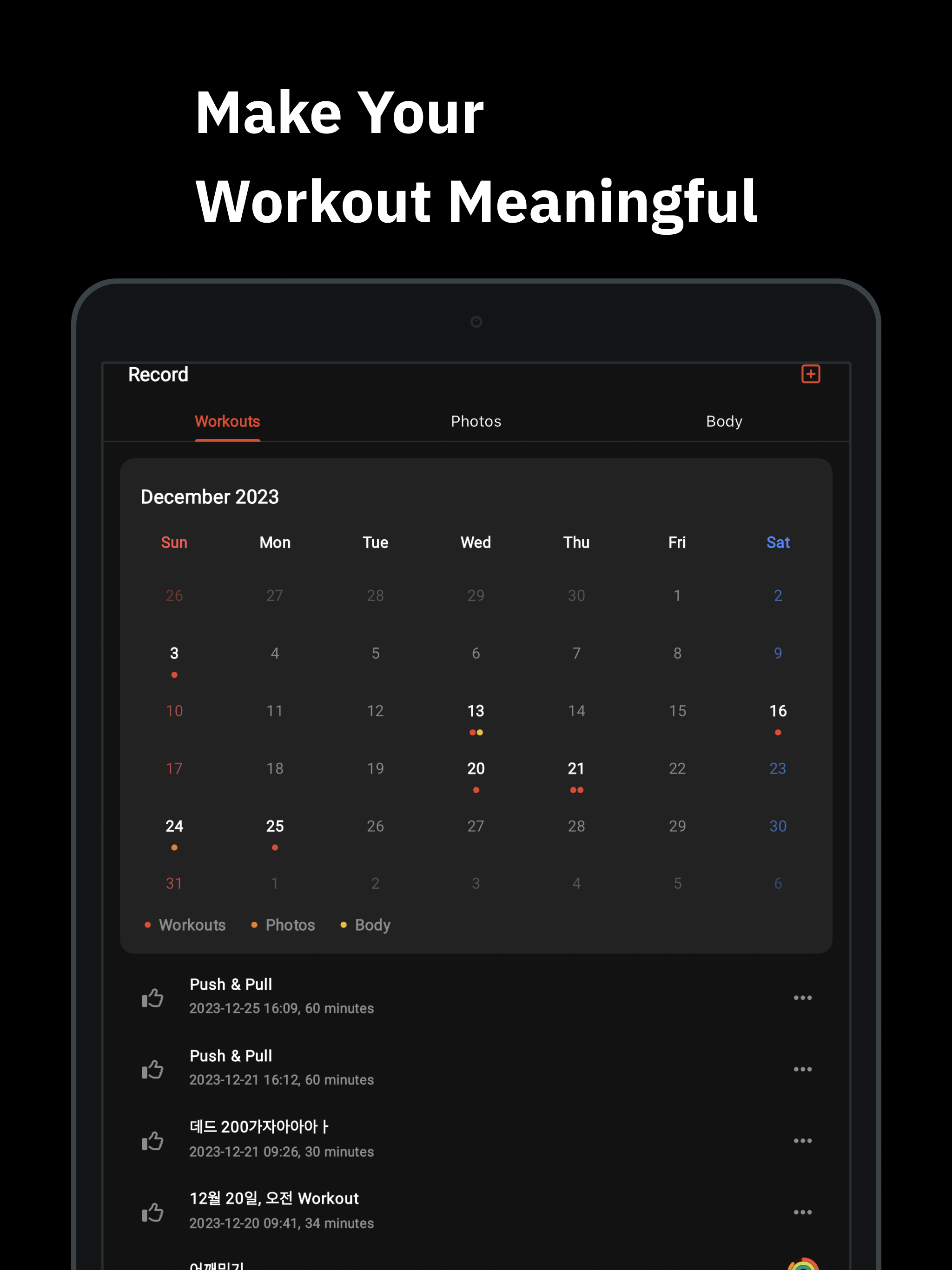 Fleek - Workout Tracker, Log