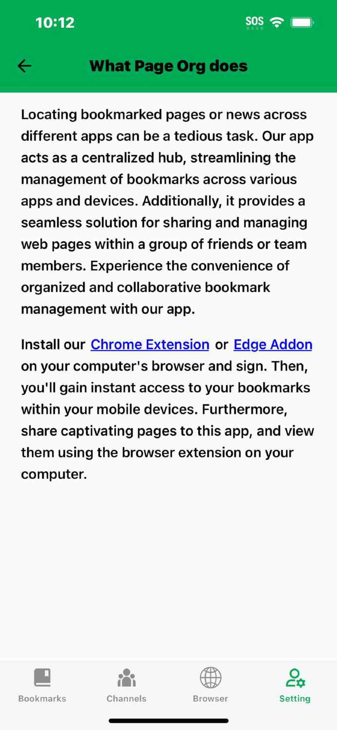Page Org - manage bookmarks