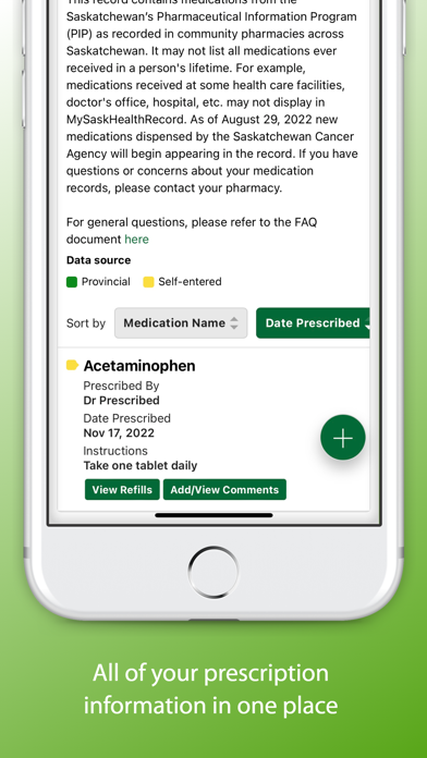 MySaskHealthRecord Screenshot