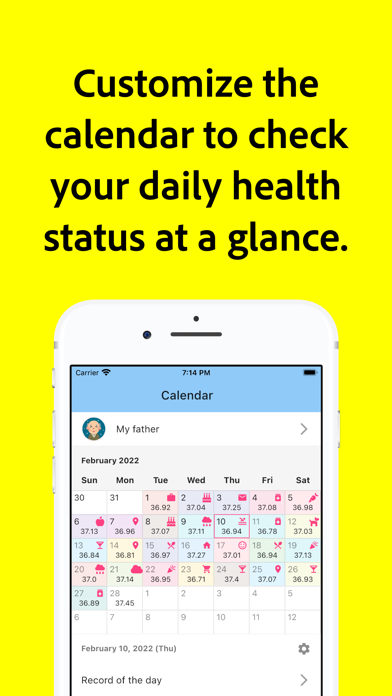 Body Temperature Calendar Screenshot