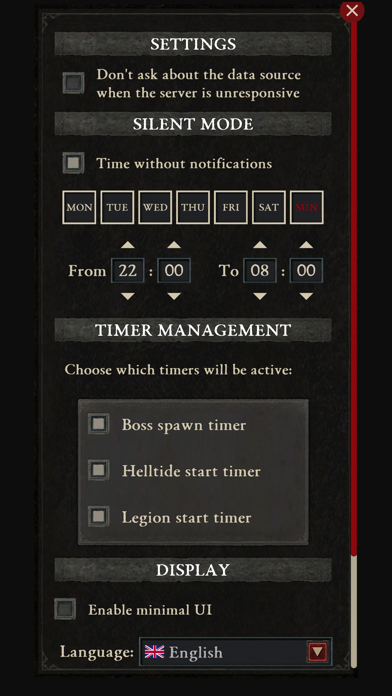 D4 Events Time Tracker Screenshot