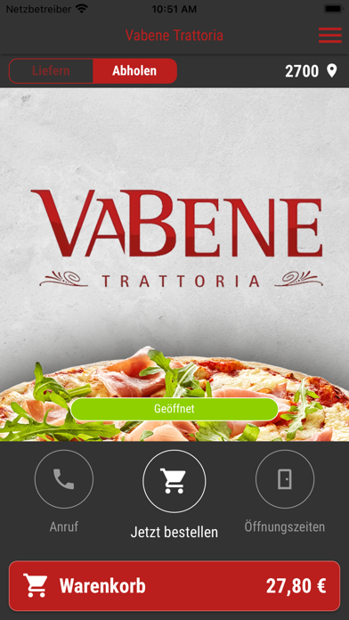 Vabene Trattoria Screenshot