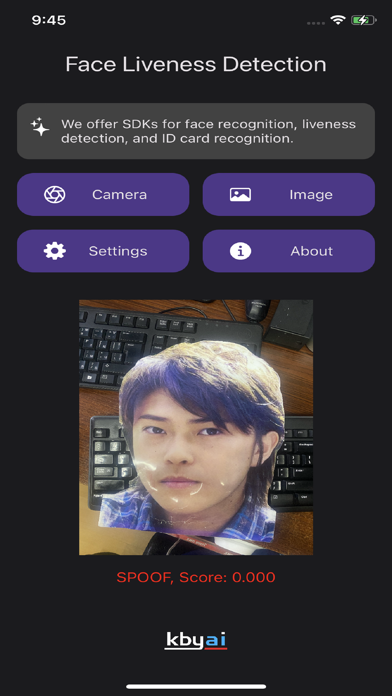 KBY-AI Face Liveness Detection Screenshot