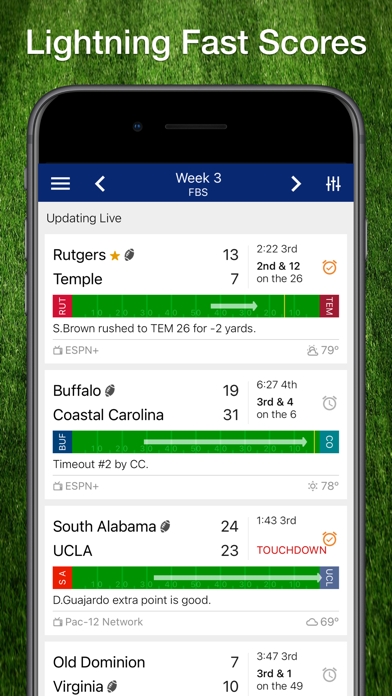 Scores App: College Footballのおすすめ画像1