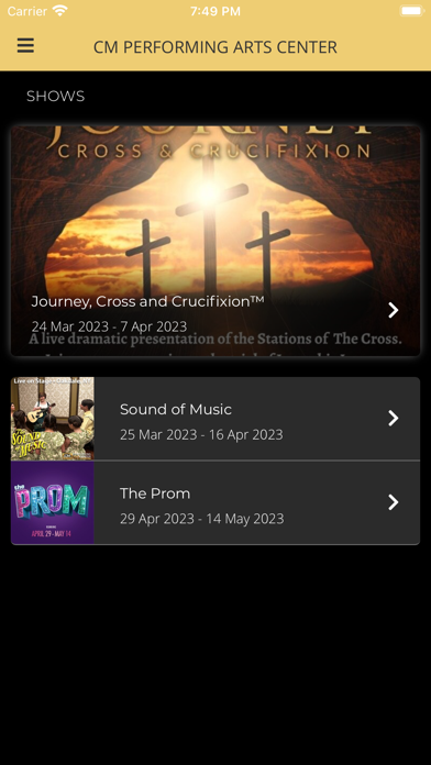 CM Performing Arts Center Screenshot