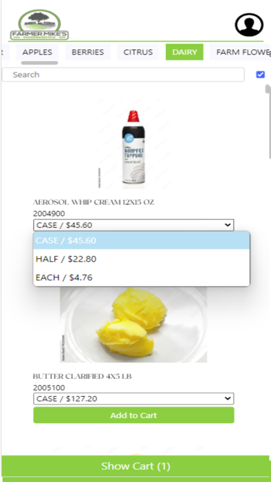 Farmer Mikes Mobile Ordering Screenshot