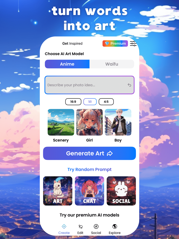 Anime AI Art Generator and Chat