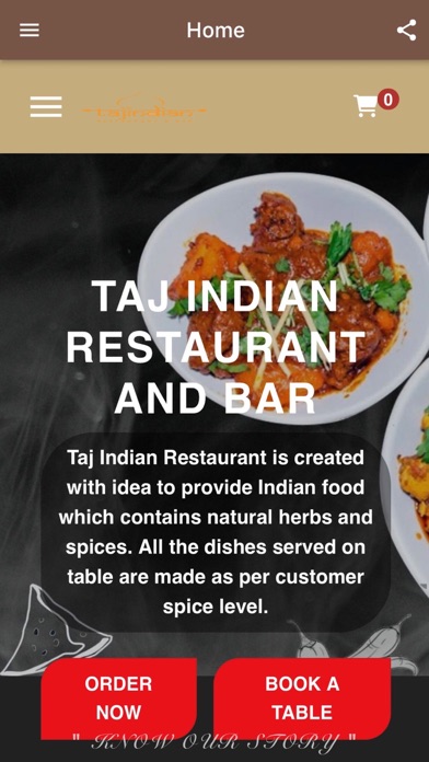 Taj Indian Restaurant and Bar Screenshot