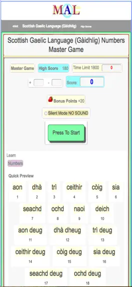 Game screenshot Scottish Gaelic M(A)L apk