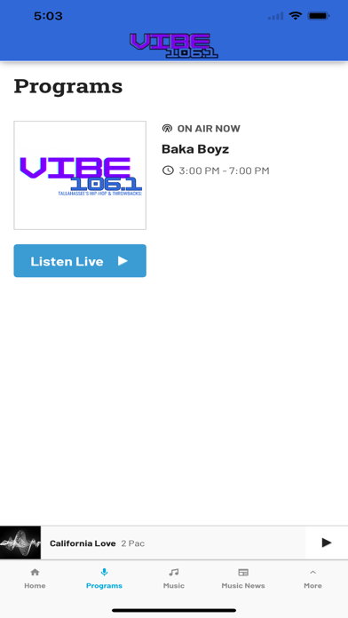 VIBE 106.1 Screenshot