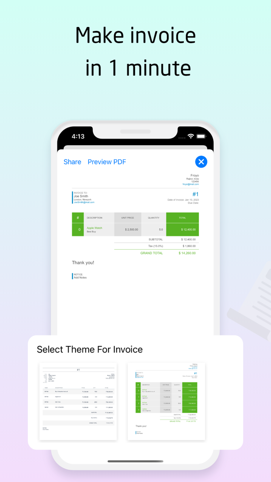 #1. Quick Invoice Generator (iOS) 由: White Label Fox Private Limited