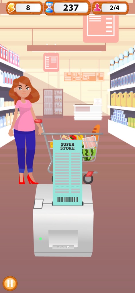Supermarket Cashier Simulator - This tool illustrates the generation of a full "SUPER STORE" receipt from a dedicated receipt printer after a transaction.