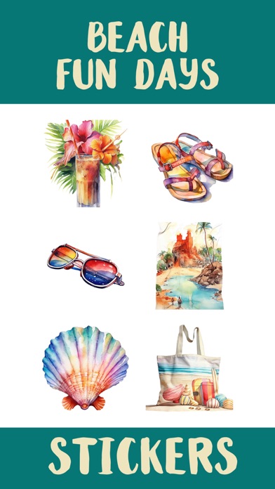 Sunny Beach Fun Day Stickers Screenshot