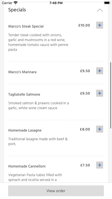 Marco's Italian Takeaway, Screenshot