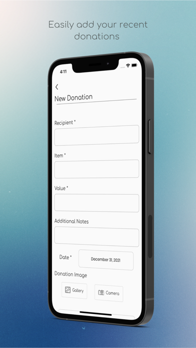 Thank You: Donation Tracker Screenshot