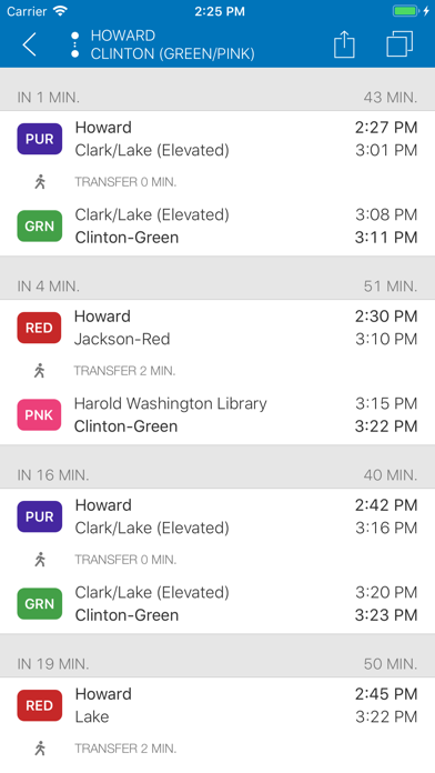 ezRide Chicago CTA Transit Screenshot