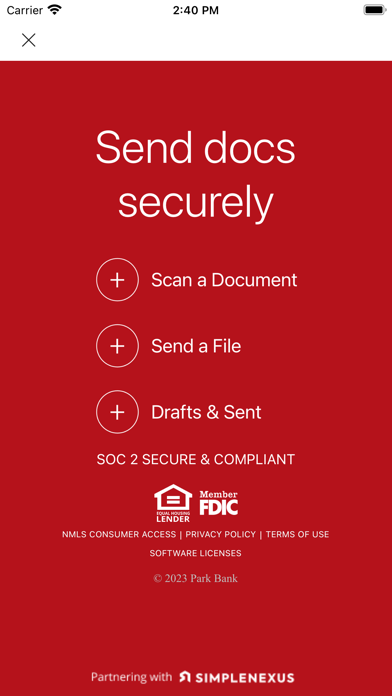 Park Bank Mortgage Screenshot