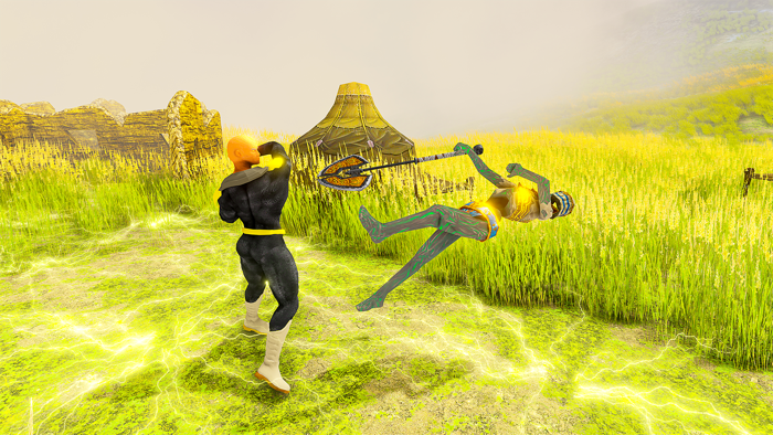 Flying Lightning Superhero