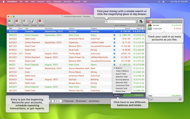 Screenshot #1 for CheckBook
