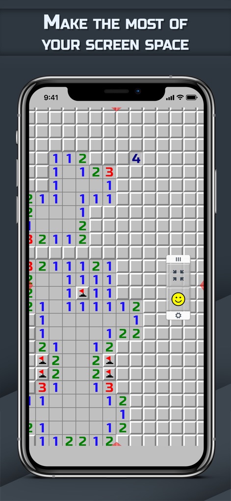 Minesweeper GO - classic game - Observe how this tool optimizes screen real estate with a vast, uncluttered minefield grid and unobtrusive control overlays for an immersive experience.