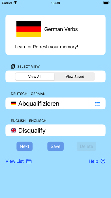 German Verbs! Screenshot