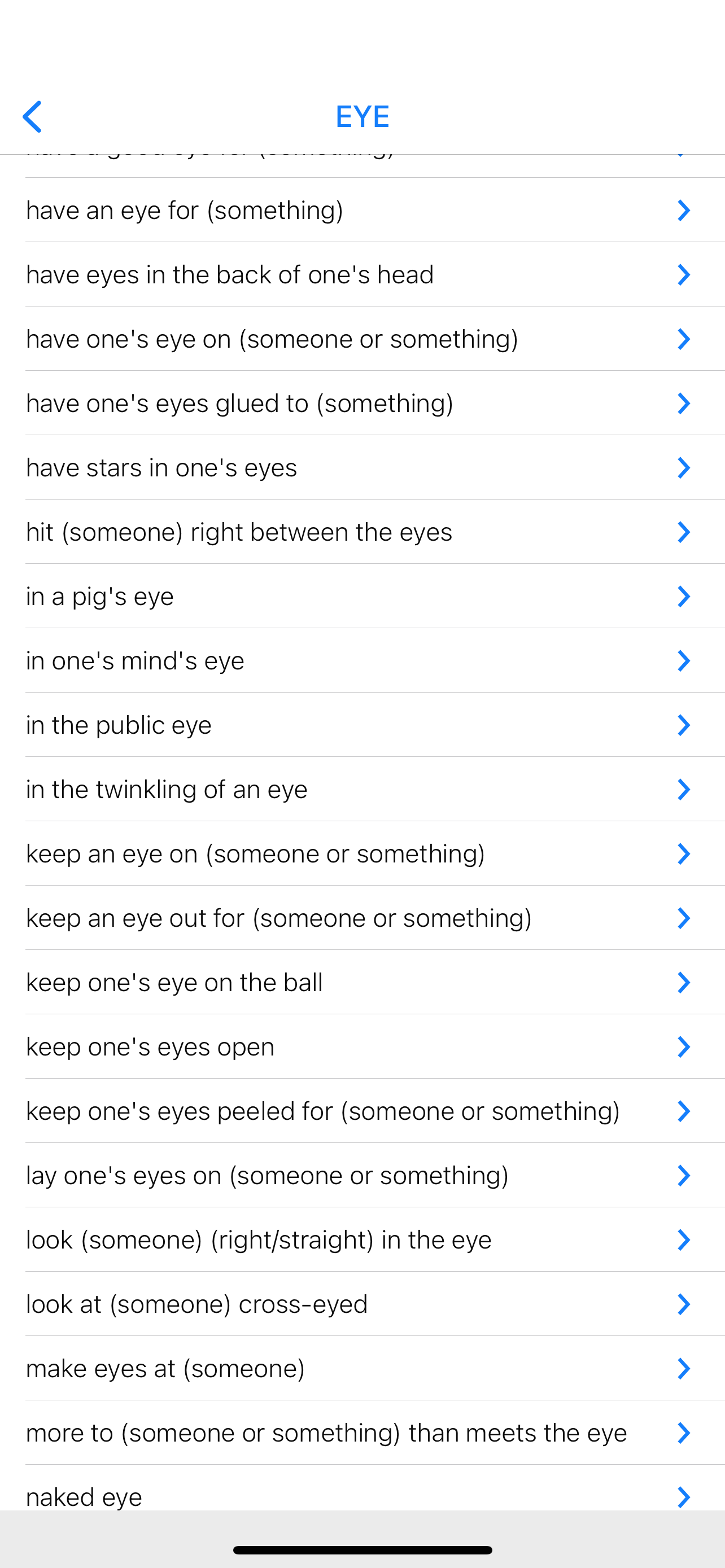 Time & Body idioms