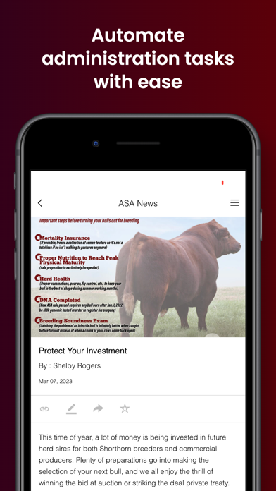American Shorthorn Association Screenshot