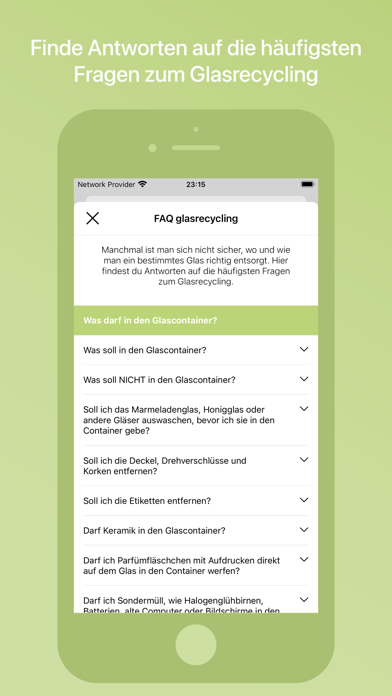 glasartig - Glas Recycling Screenshot