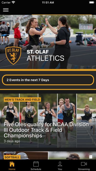 St. Olaf Athletics Screenshot