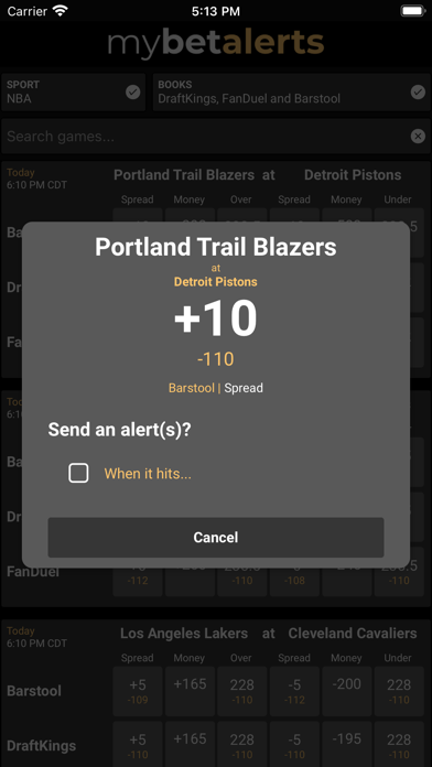mybetalerts Screenshot