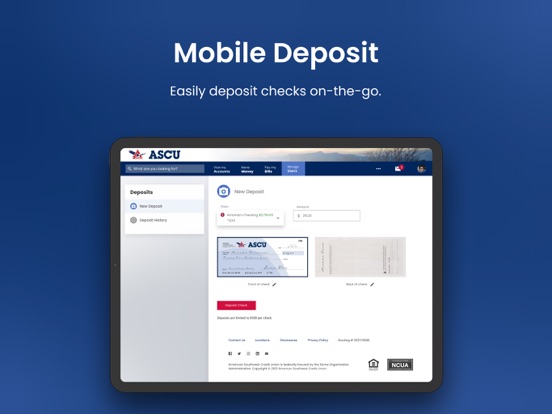 ASCU Mobile Banking iPad screenshot 3 - Finance app